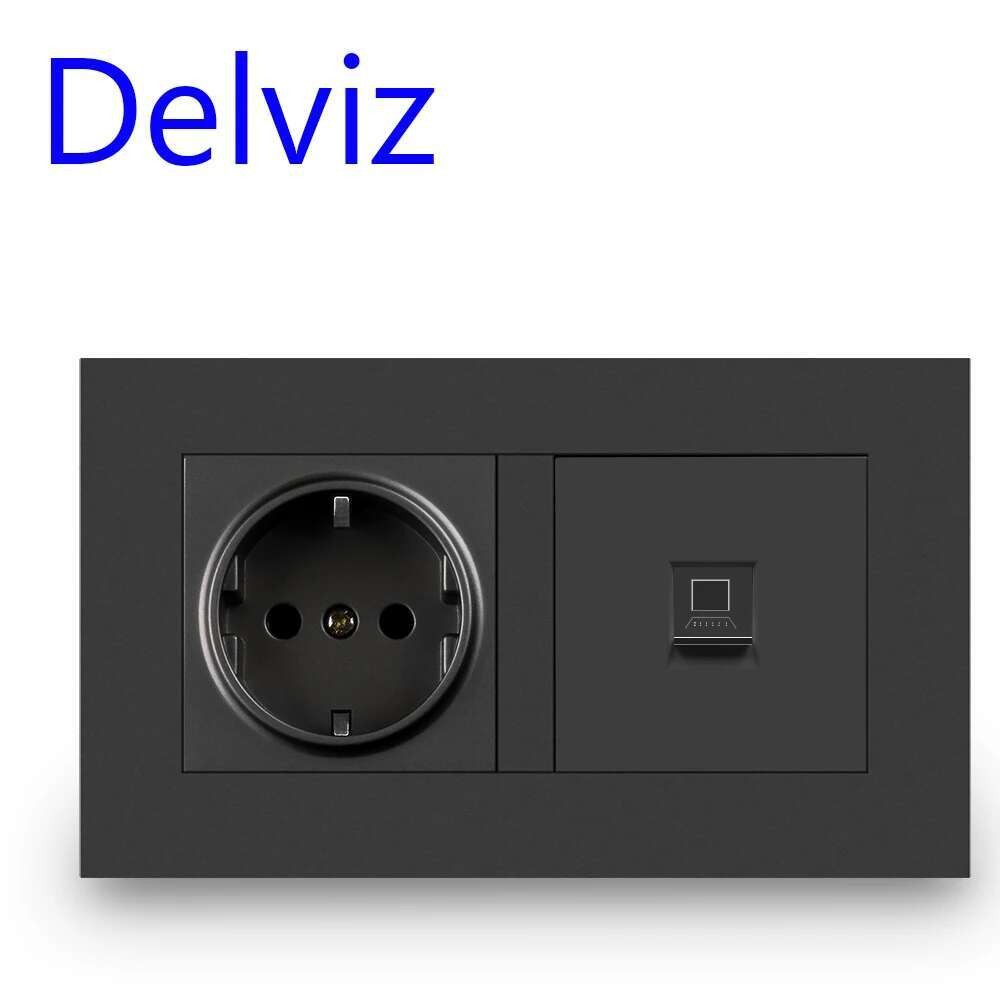 RJ45 Deiz Wall Socket, Computer connect Jack, CAT5E Connector Cable ...