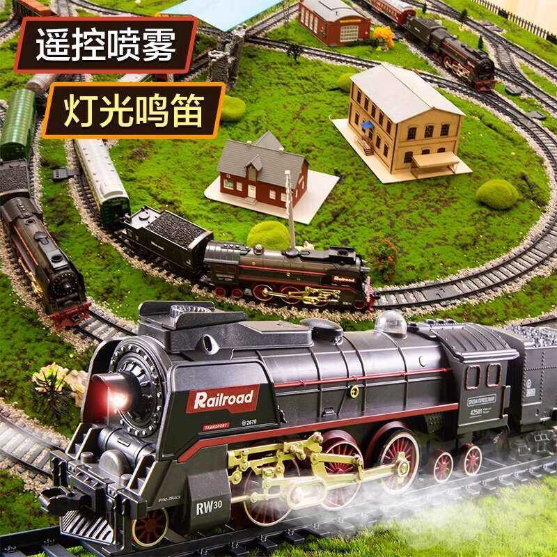 Children's Electric Remote Controlled Steam Train Toy Simulation ...