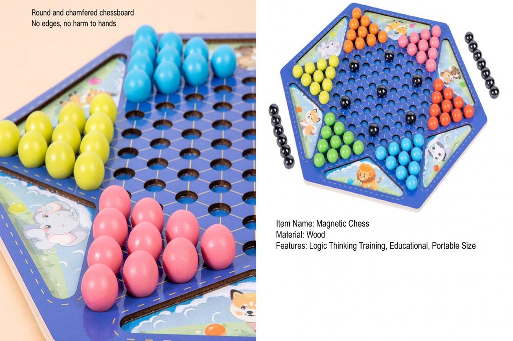 Amo Portable Chess Board Interactive Chess Checkers Game Set