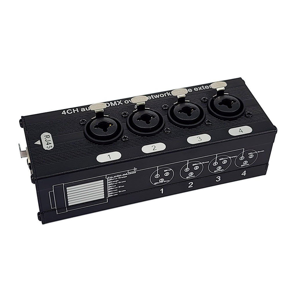 Flutesan 4-Channel XLR Over RJ45 Snake Kit – 3.3 Ft Cables, Colorful Plugs, For Stage & Studio