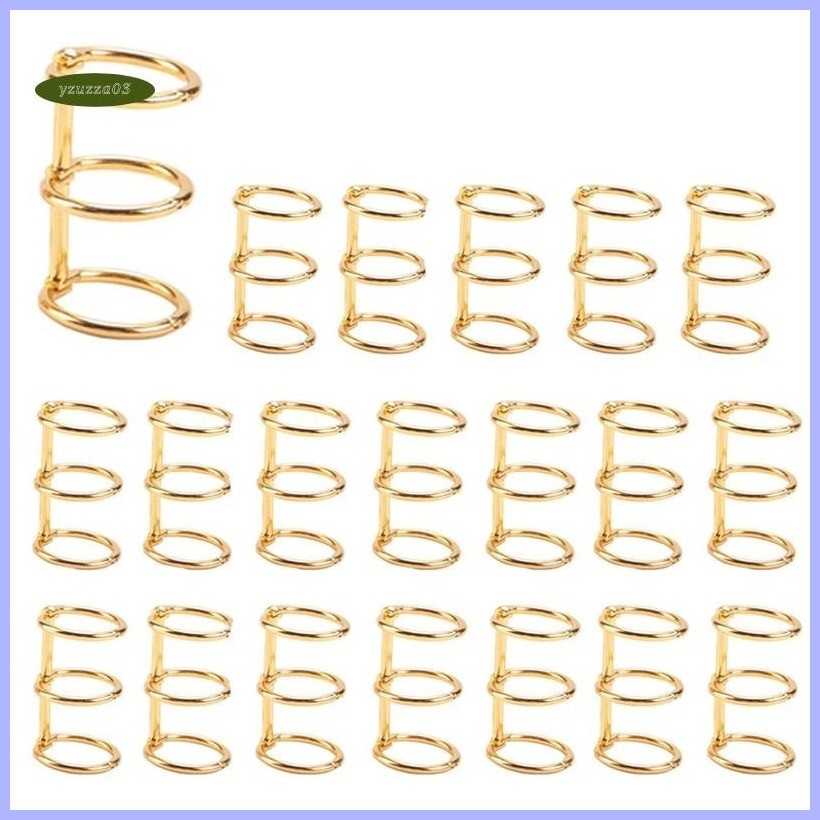 ️20Pcs 3 Ring Gold Book Rings Leaf Binders Office Book Rings Snap Split ...