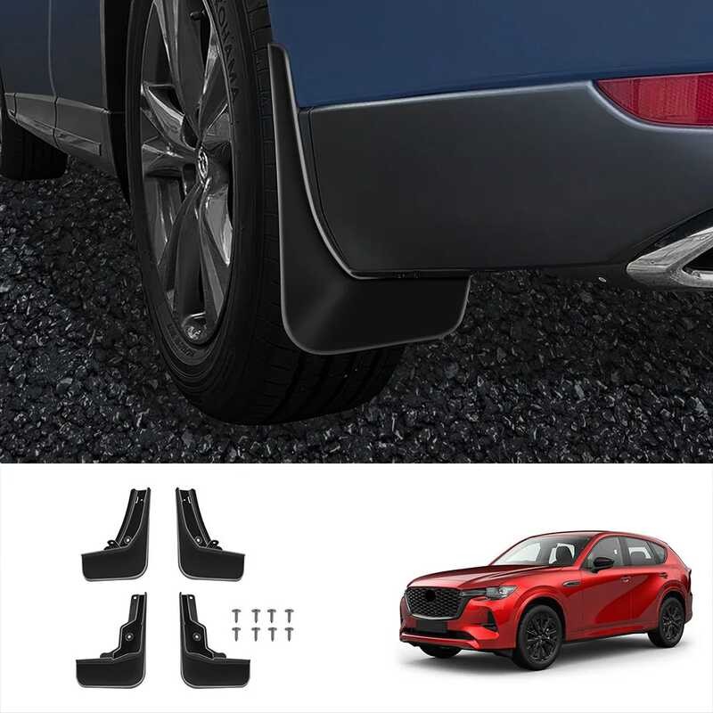 Set Di Pedali In Acciaio Inox Per Mazda CX-60 2022-2024 - Battitacco Protettivo E Decorativo (Nero, 4 Pezzi)