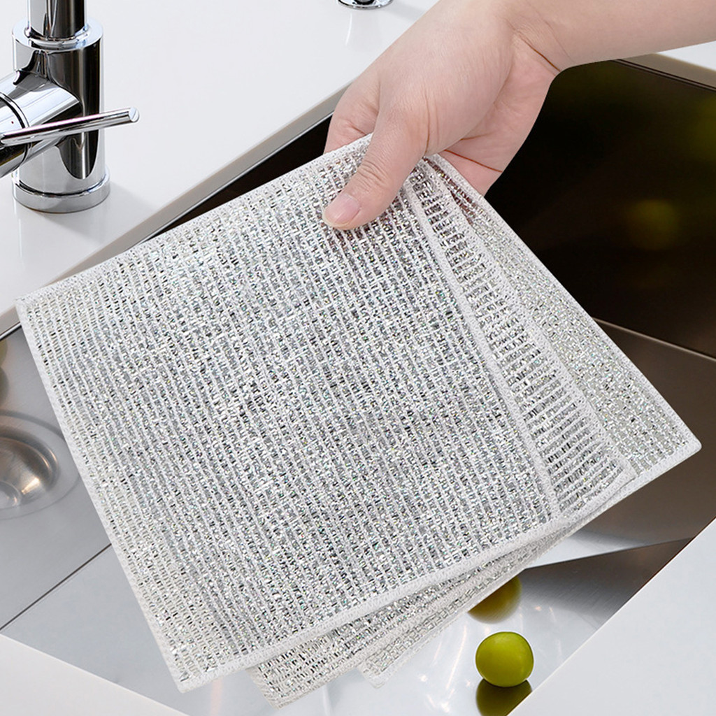 10Pcs Wire Cleaning Cloth Dish Scrubber Non-Scratch Wire Dishcloth Wire ...