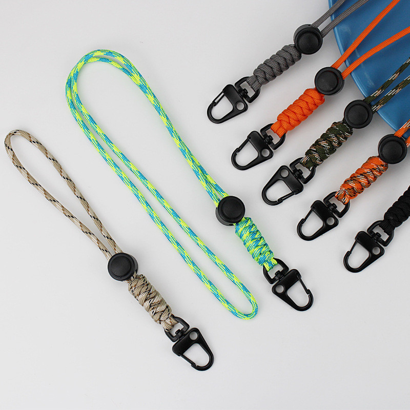 Short Lanyard Metal Keyring Rope Keychain Adjustable Wrist Strap ...