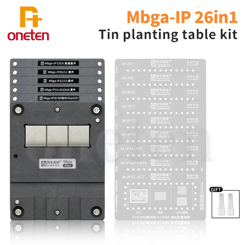 AMAOE 26 IN 1 BGA Rebalg Stencil Mbga-Ip Set For Iphone 7-15 Pro Max ...