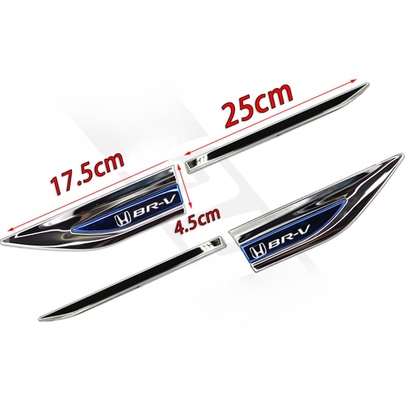Honda BRV BR-V Stainless Steel Car Door Fender 3D Metal Side Logo ...