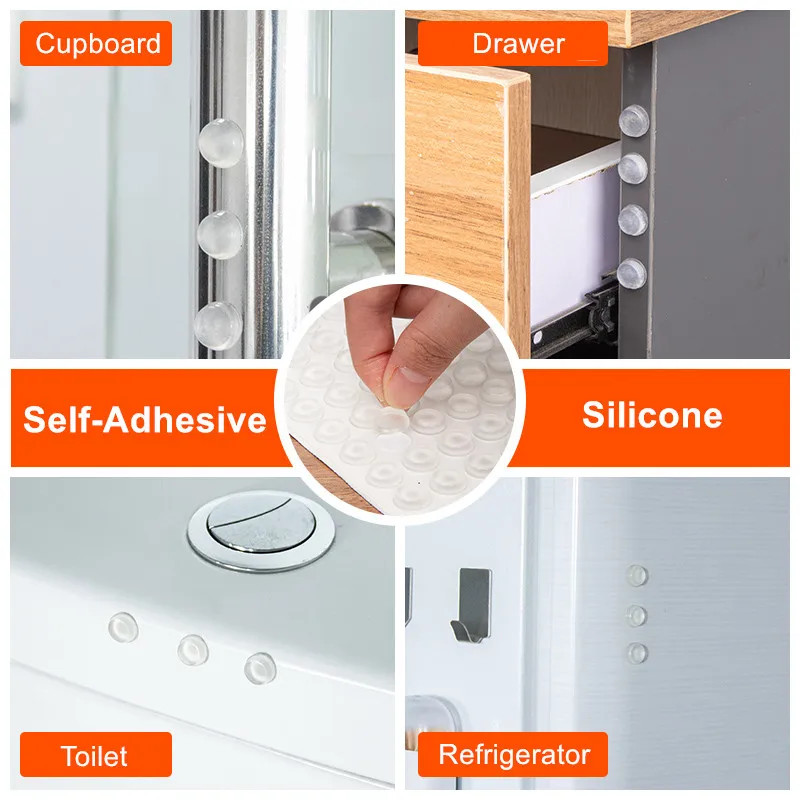 50pc Self Adhesive Buffer Pads Silicone Door Stopper Cabinet Bumpers ...