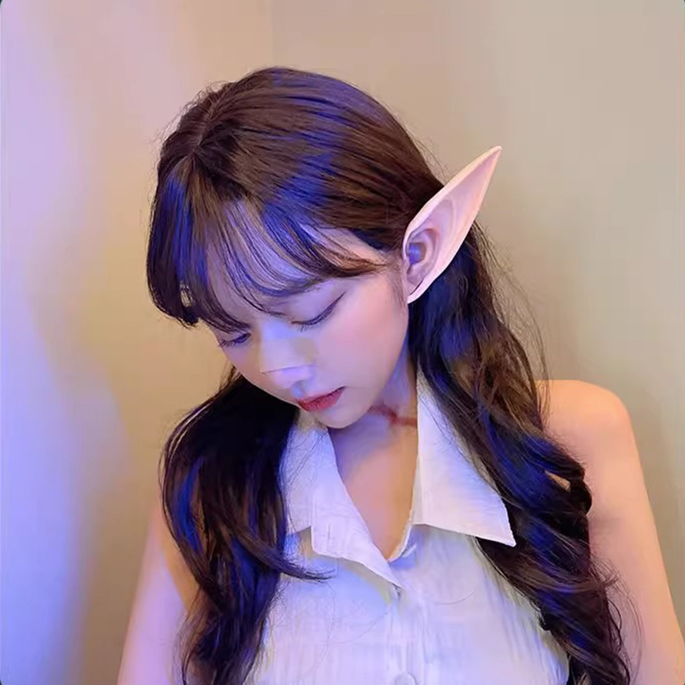 2 Colors Cosplay Elf Ears Fairy Ear Anime Cos Accessories Dark Elf ...