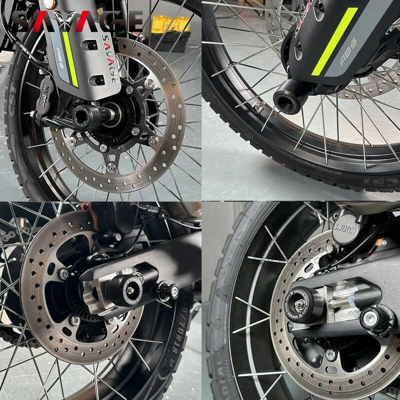 ALmart Motorcycle Axle Sliders - Front & Rear Wheel Crash Protectors For CFMOTO 675SR, 675SR-R, 675SS