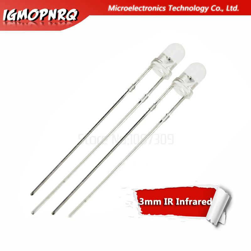 5F4 100Pcs LED 3Mm 940Nm IR Infrared Emitting Round Tube Light Diode ...