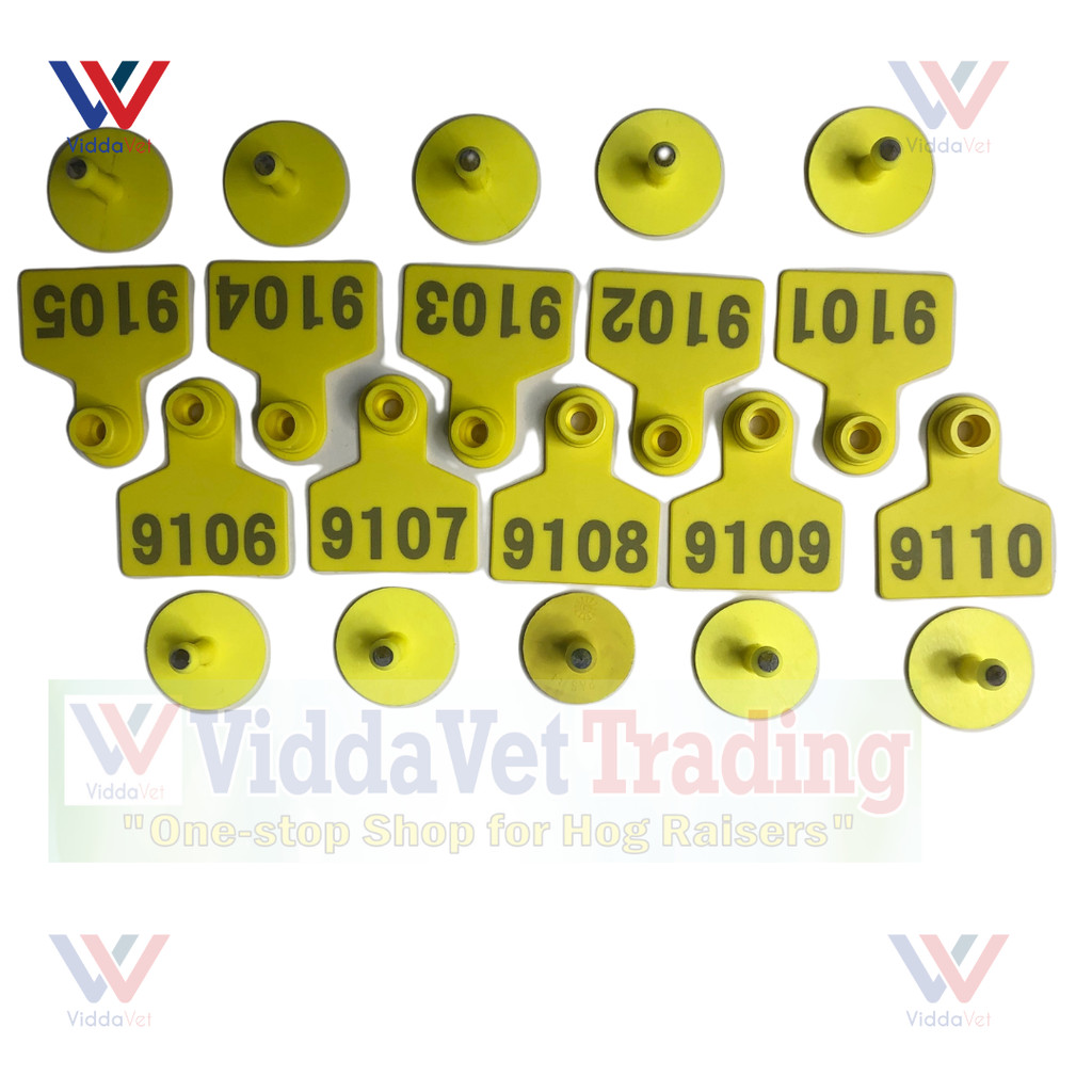 Viddavet trading 100 Pcs Farm Animal Livestock Ear tags Sheep Sow ...