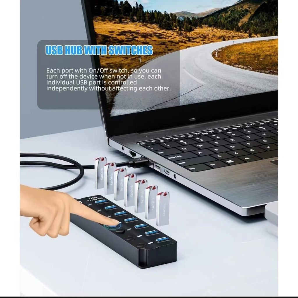 Usb 3.0 4 Ports 7 Ports Usb Hub 3.0 High Speed 5gbps Usb Splitter ...