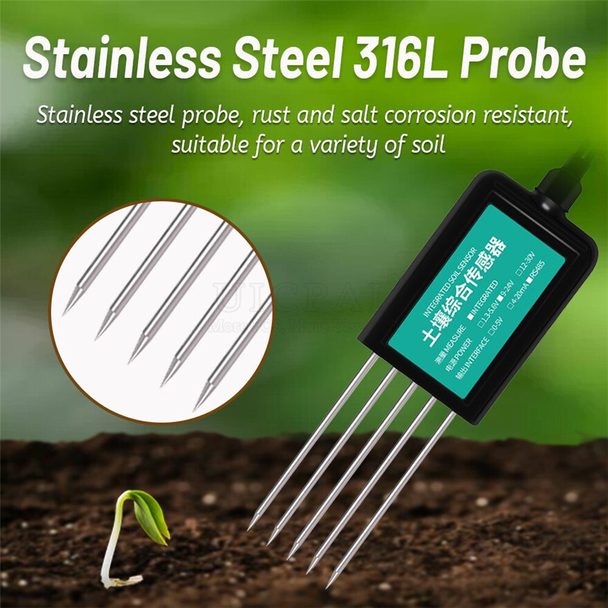 Soil Temperature Humidity Sensor Rs485 PH Conductivity Detector ...
