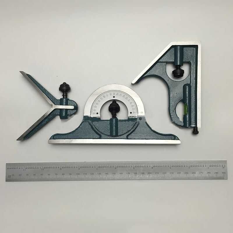 Universal 3 Ruler Set Combination Square Protractor 180 Degree Angle ...