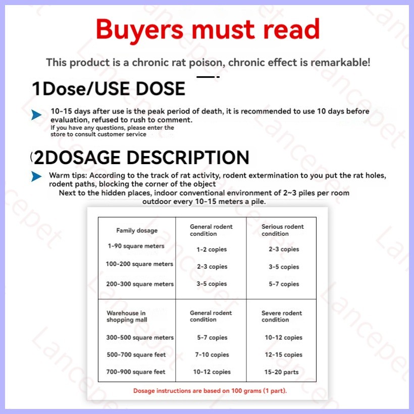 Buy 2 get 1 free Rodenticide Rat poison Rats love to eat, harmless to ...