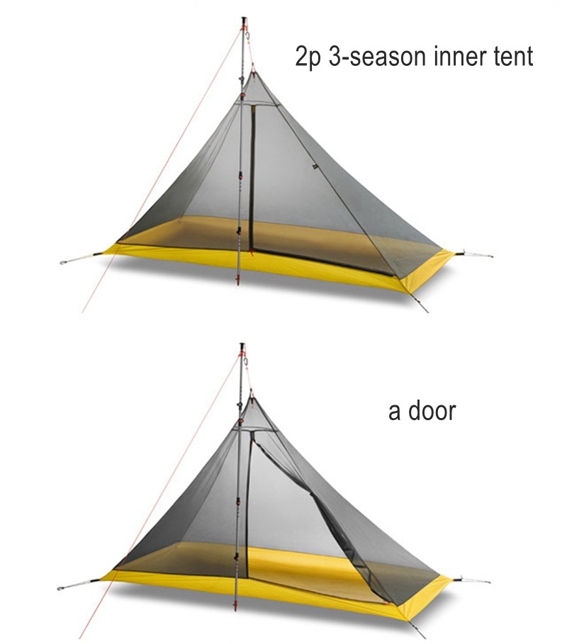 [HODR] KNOT GEAR Inner Tent 1/2/4-person 145cm Ultralight Pyramid 1.45m ...