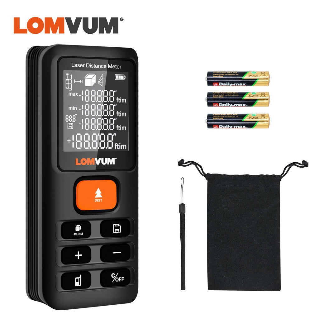 in stock LOMVUM Laser Distance Meter Digital Rangefinder 50m 70m 100m ...
