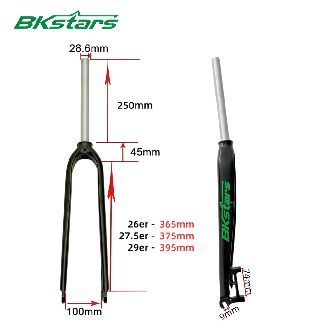 BKSTARS Aluminum Alloy Front Rigid Fork Ultra Light 26/ 27.5/29 inch ...