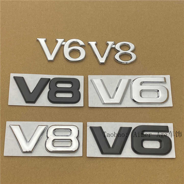 Personalized V8 V6 Sticker Engine Label High Displacement Car Side ...