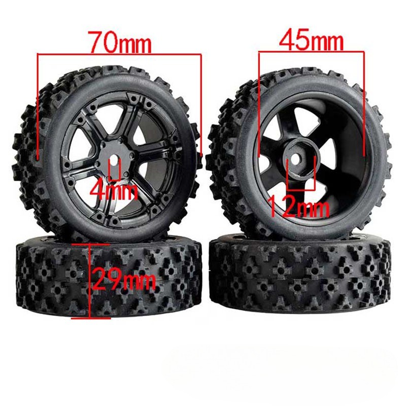 1/10 RC Racing Car Wheels Rally Tyre & On Road Tires 12mm Hex for ...