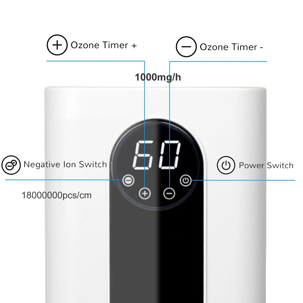 ALTHY Ozone Generator Machine For Water & Air & Oil - 1000 mg/h Timer ...