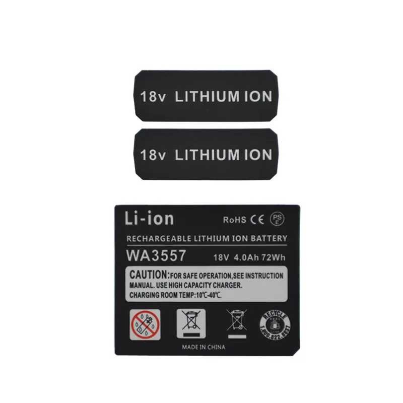Wa3557 C Li-Ion Battery 4.0Ah Sticker For Worx 18V Lithium Battery ...