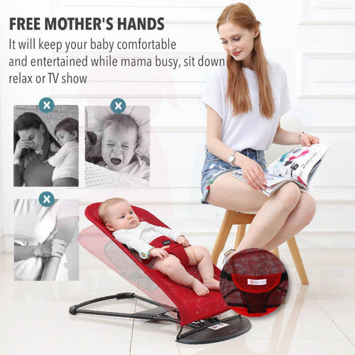 Foldable Baby Rocking Chair Bouncer Soft Multifunctional Toddler Chair ...