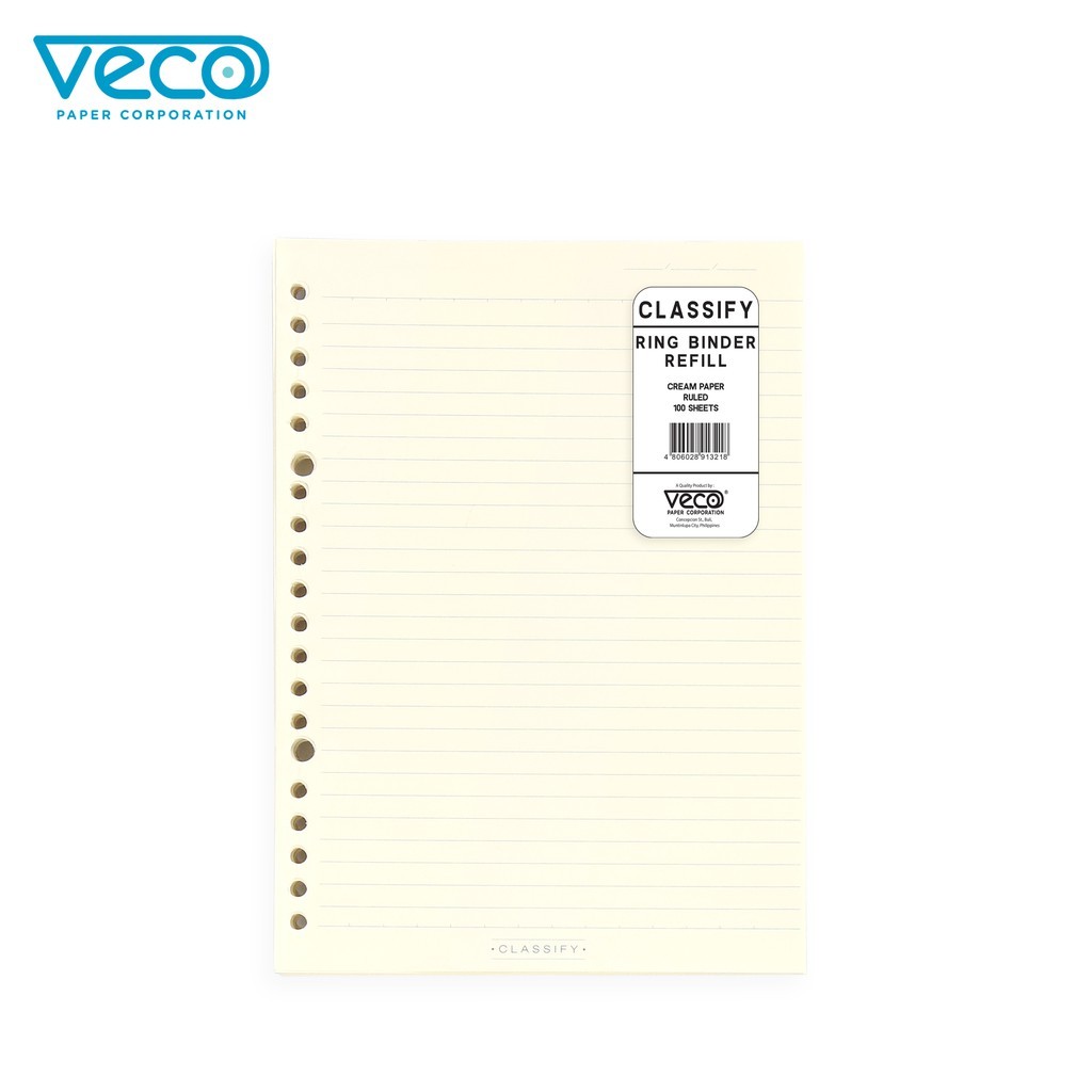 in stock Veco Classify 20-Ring Binder Notes A5 Refill RULED 100lvs ...