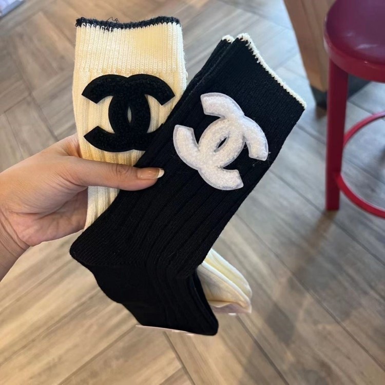 Double C Triumphal Arch Decorative Socks Small Fragrant Style Double ...