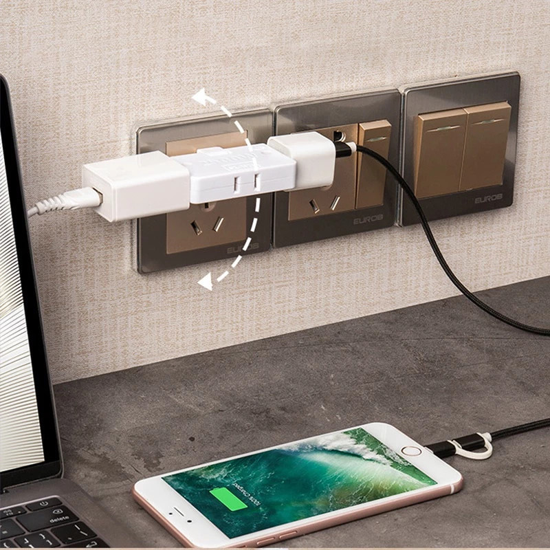 Rotatable Socket Converter 2500W One In Three 180 Degree Extension Plug ...