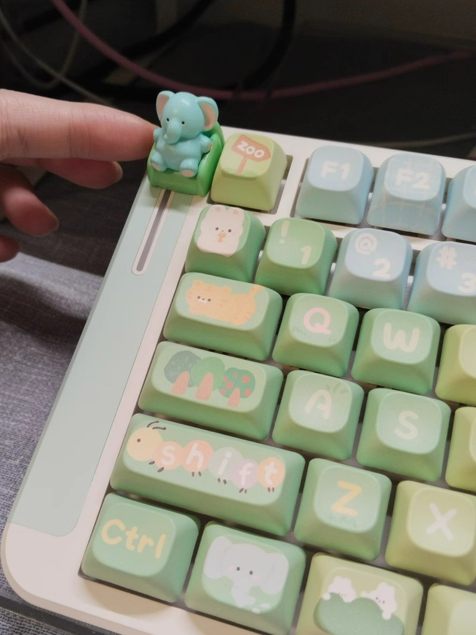 Elephant Keycap Cute Creative Personlized Blue Elephant Resin Keycaps