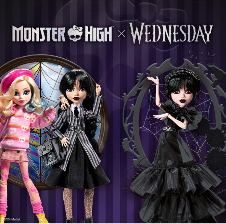 Mattel Monster High x Wednesday Rave'N in Black Gothic Gown in Dance Scene Collectible Fashion ...