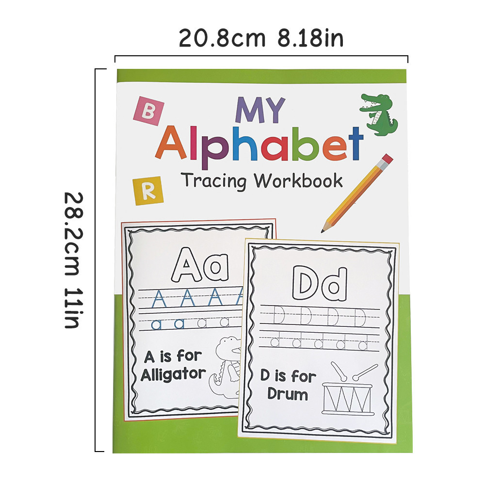 My Alphabet Tracing Workbook for Kids Children Kindergarten Educational ...