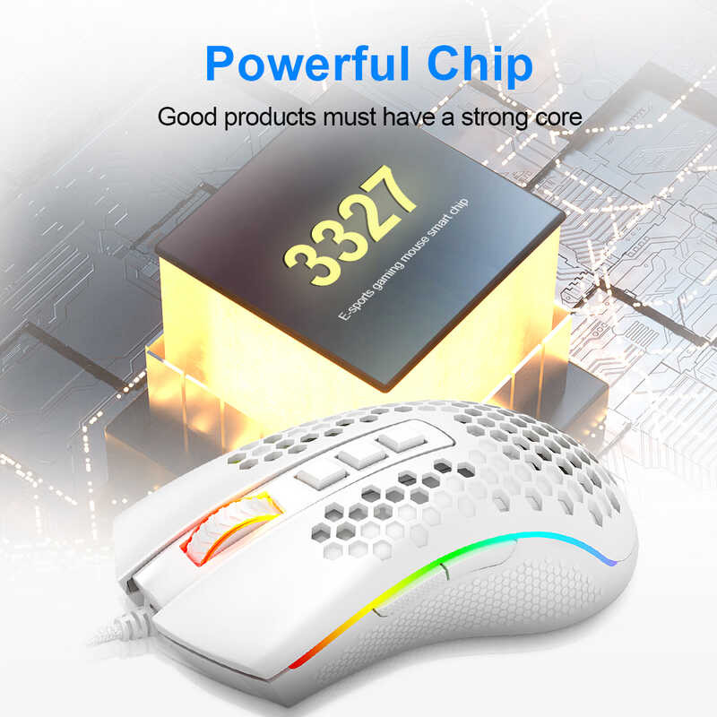 REDRAGON Storm M808 USB Wired RGB Gaming Ultralight Honeycomb E 12400 ...