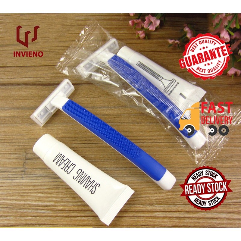 in stock [10sets/pkt] Disposable Hotel Homestay Travel 2 In 1 Shaving ...