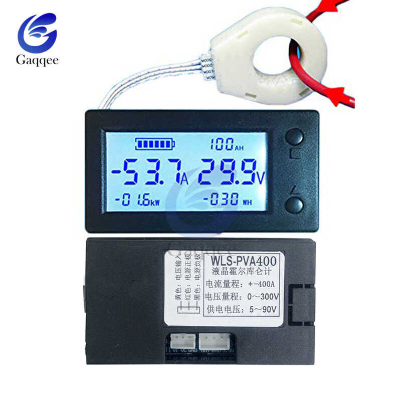 100A c 200A 400A S LCD Hall Coulomb Counter Meter Voltmeter Ammeter