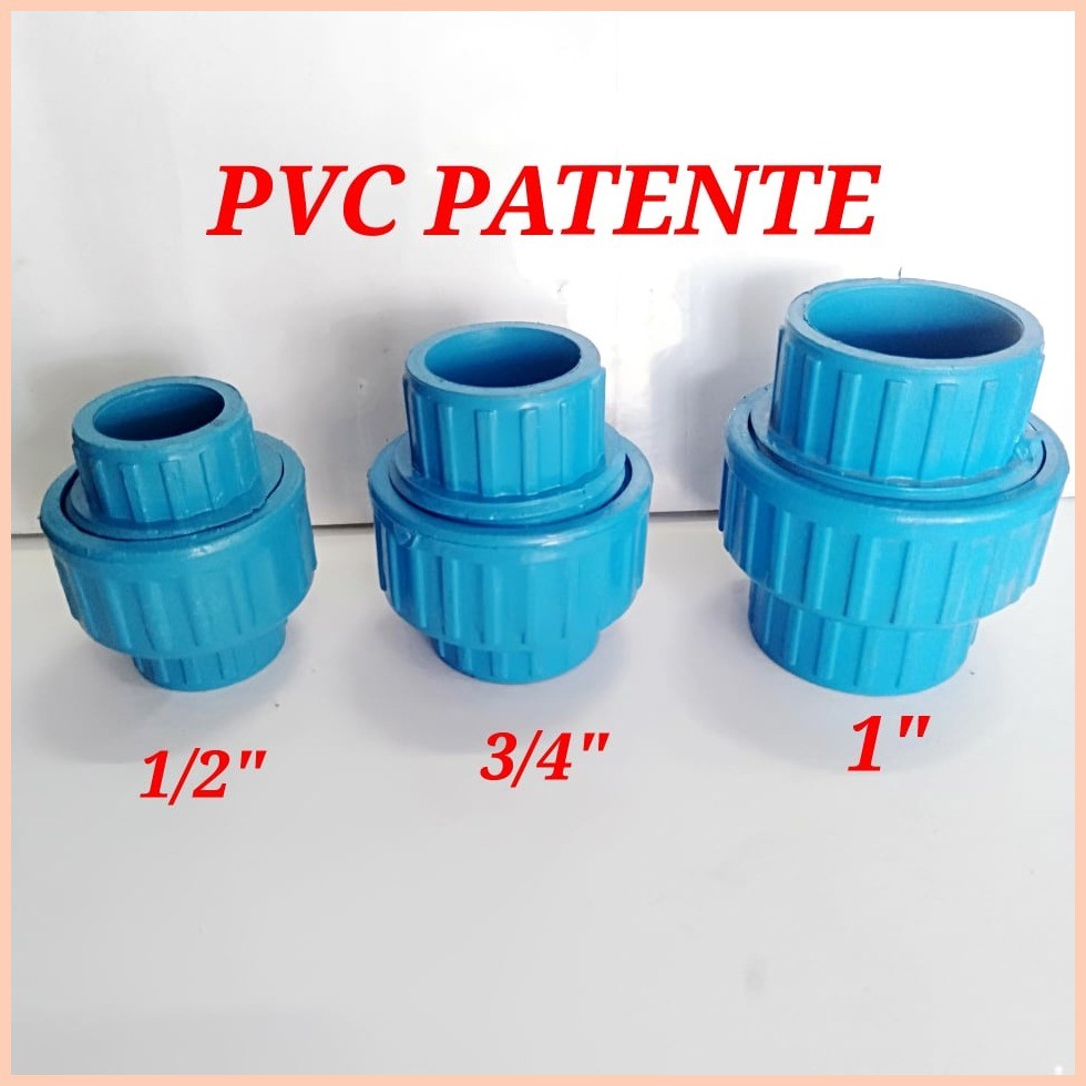 ☃ PVC Pipe Fittings Blue Union Patente (Size 1/2'', 3/4'', 1