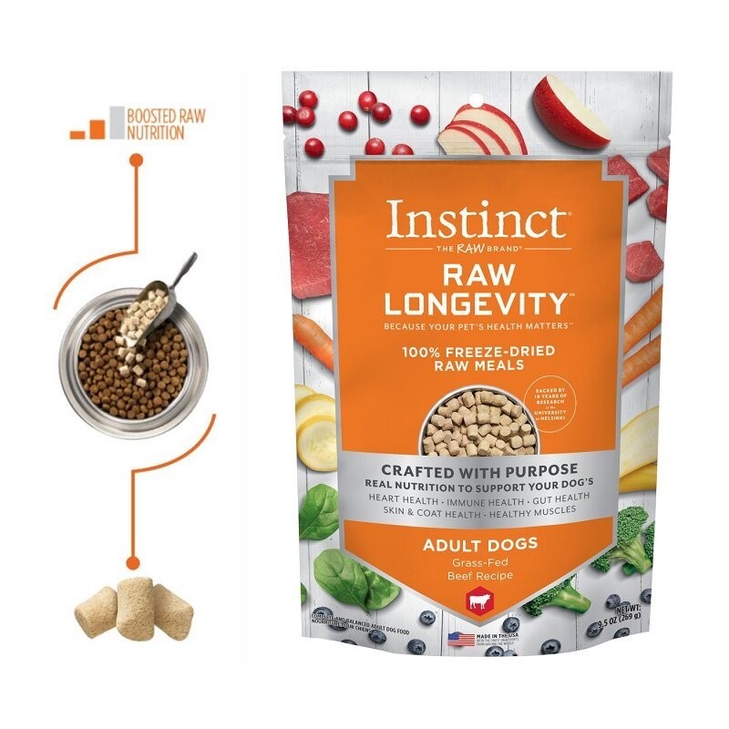 Instinct Dog FreezeDried Food Raw Meals GrassFed Beef Recipe Joint