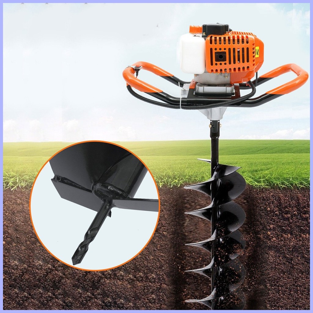 8500rpm 52CC 2-Storke Post Hole Digger Handheld Gas Powered Earth Auger ...