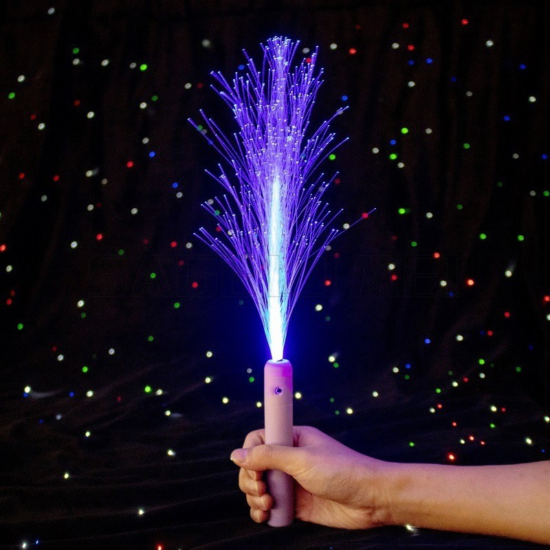 LED Fiber optic rod 7 Colors rainbow flashing stick concert birthday ...