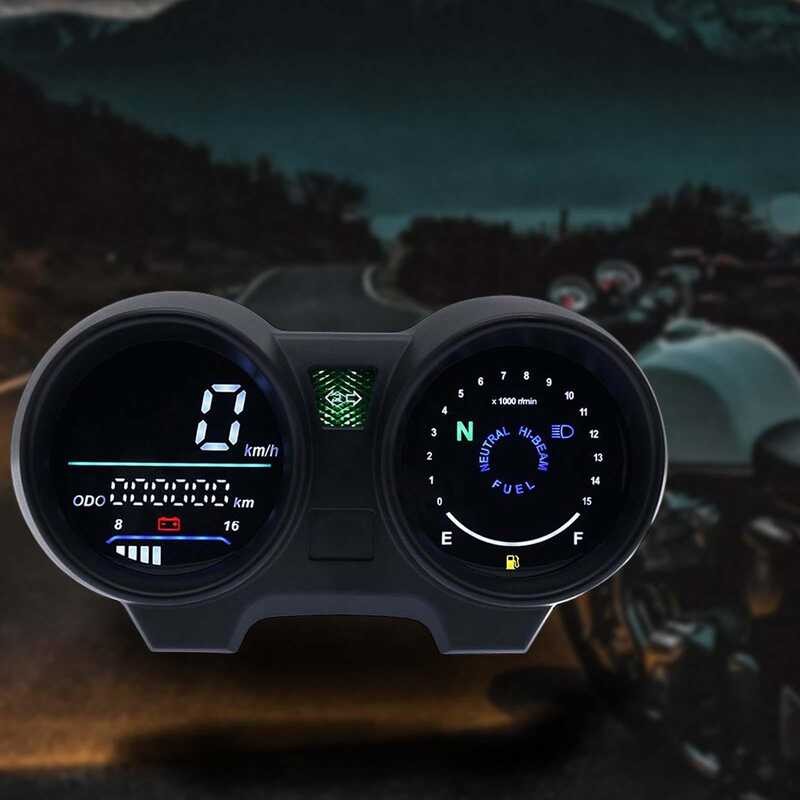 Plastic 7 Motorbike LED Digital Dashboard Electronic Speedometer ...