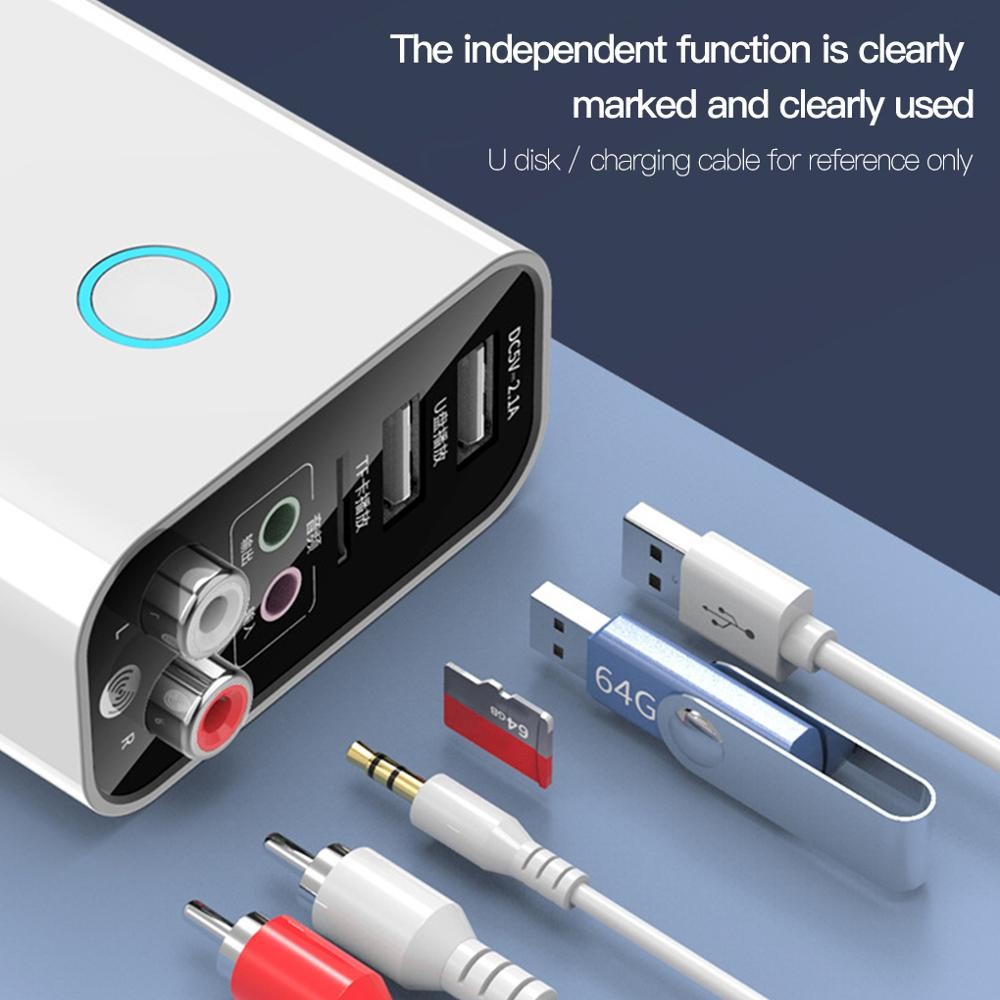 Bluetooth 5.0 Sound Receiver Wireless Microphone U Disk Play Input ...