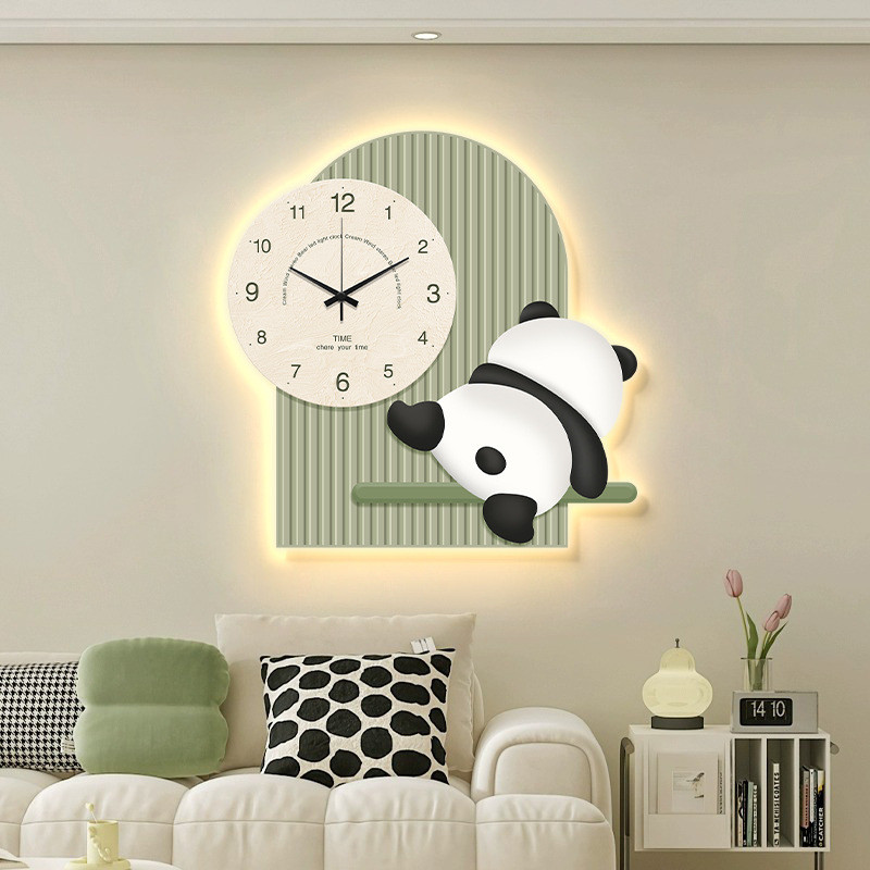 Creative Panda Watch Wall Clock Living Room Home Internet Celebrity New ...