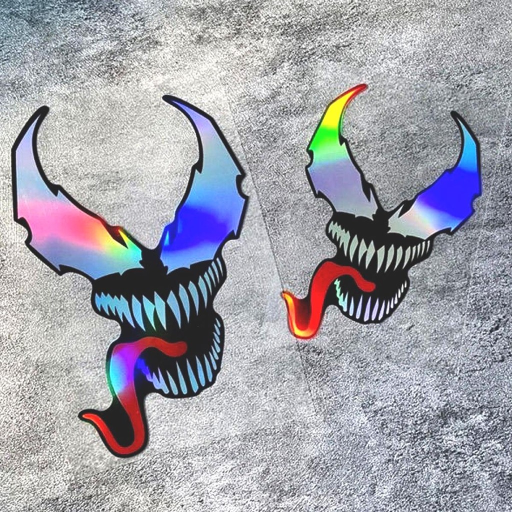 Venom 20cm x 12.8cm Reflective Motorcycle Body Decals Helmet & Tail Box ...