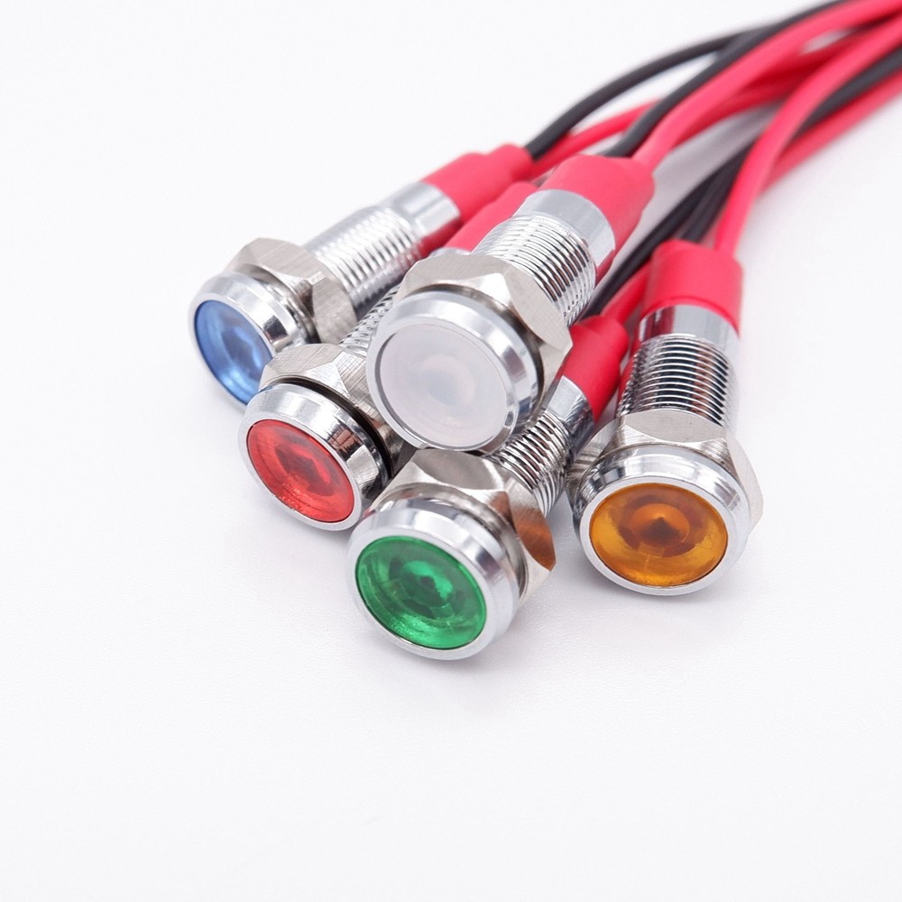 5pcs 6mm Metal Indicator Light LED Warning Signal Lamp Pilot With Wire ...