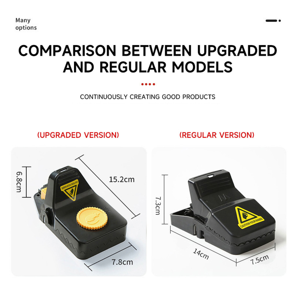 Upgraded Large Mouse Rat Traps - Safety High Sensitive Snap Big Plastic ...