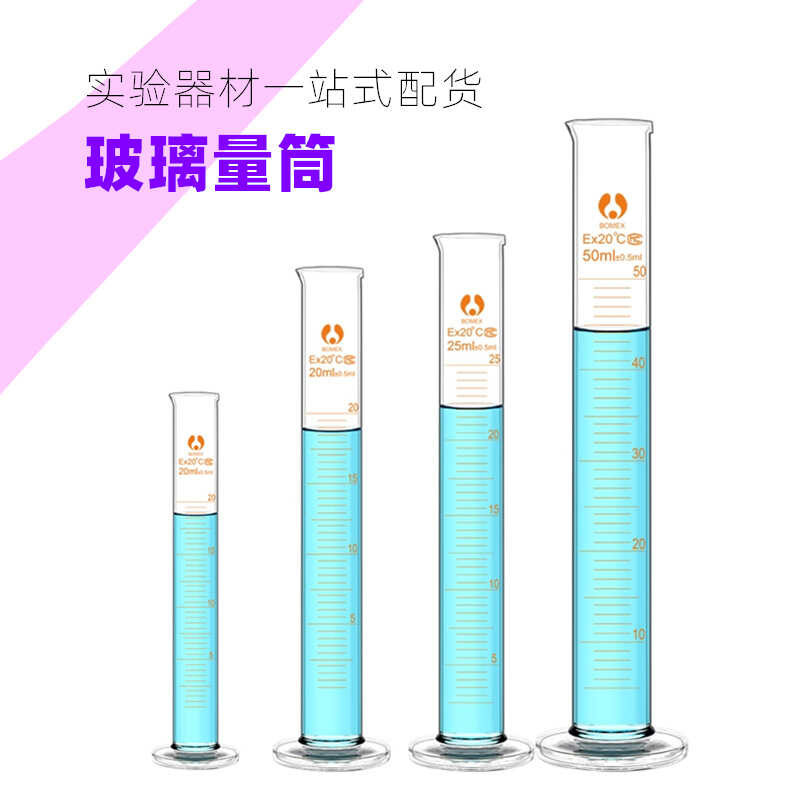 Glass graduated cylinder, graduated cylinder, laboratory graduated ...