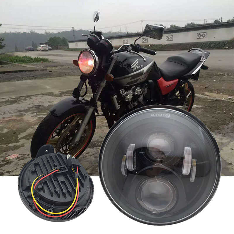 7 C Inch Round Halo LED Headlight 6000K Motorcycle Headlamp For Honda 