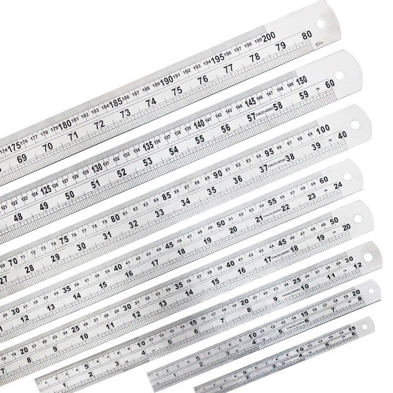 Thickened stainless steel ruler double-sided metric and imperial scale ...