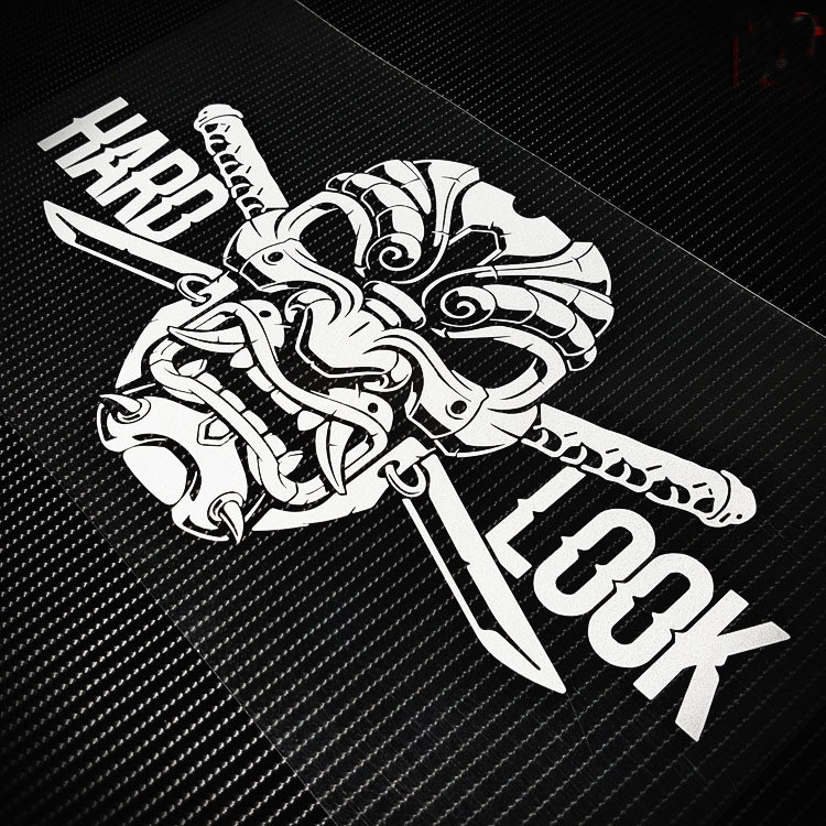 Reflective Retro Samurai Japan Ninja Hard Look Stickers JDM Japanse ...